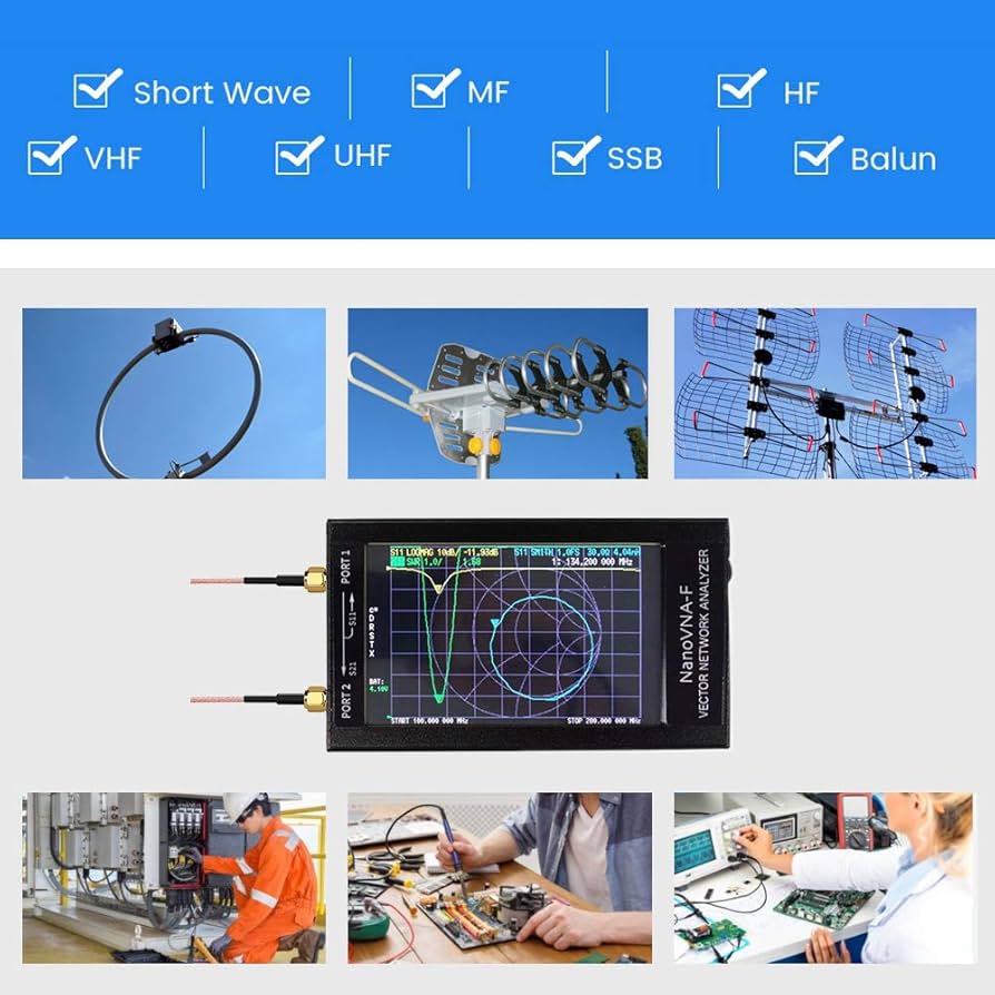 NanoVNA-F ベクトルネットワークアナライザー Nanovna-fベクトルネットワークアナライザー、v2、v3、50khz、3ghz